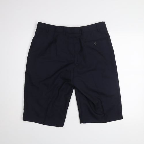 Tailored Image Men's Navy Blue 36R Pleated Chino Shorts Wool Blend