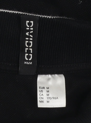 H&M Divided Women’s Black Cropped Polo Shirt Size 12 Cotton