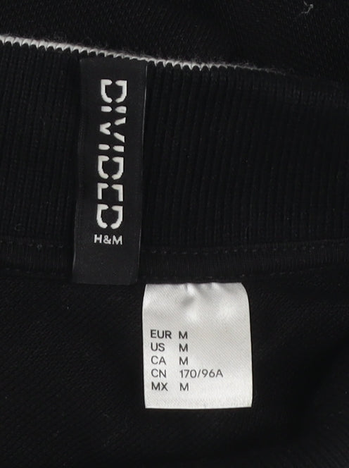 H&M Divided Women’s Black Cropped Polo Shirt Size 12 Cotton
