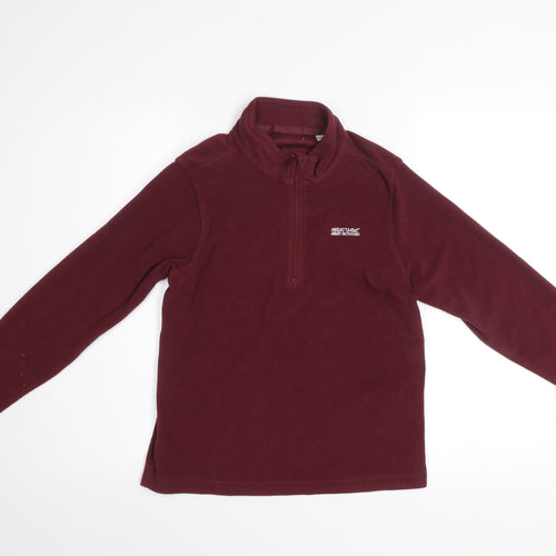 Regatta Girls Red Fleece Quarter Zip Pullover Sweatshirt 11-12 Years