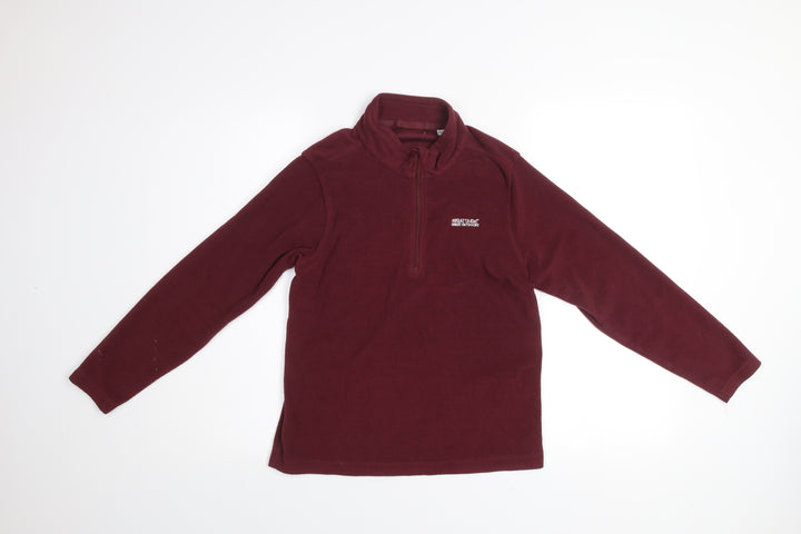 Regatta Girls Red Fleece Quarter Zip Pullover Sweatshirt 11-12 Years