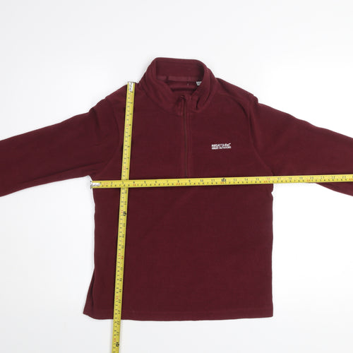 Regatta Girls Red Fleece Quarter Zip Pullover Sweatshirt 11-12 Years