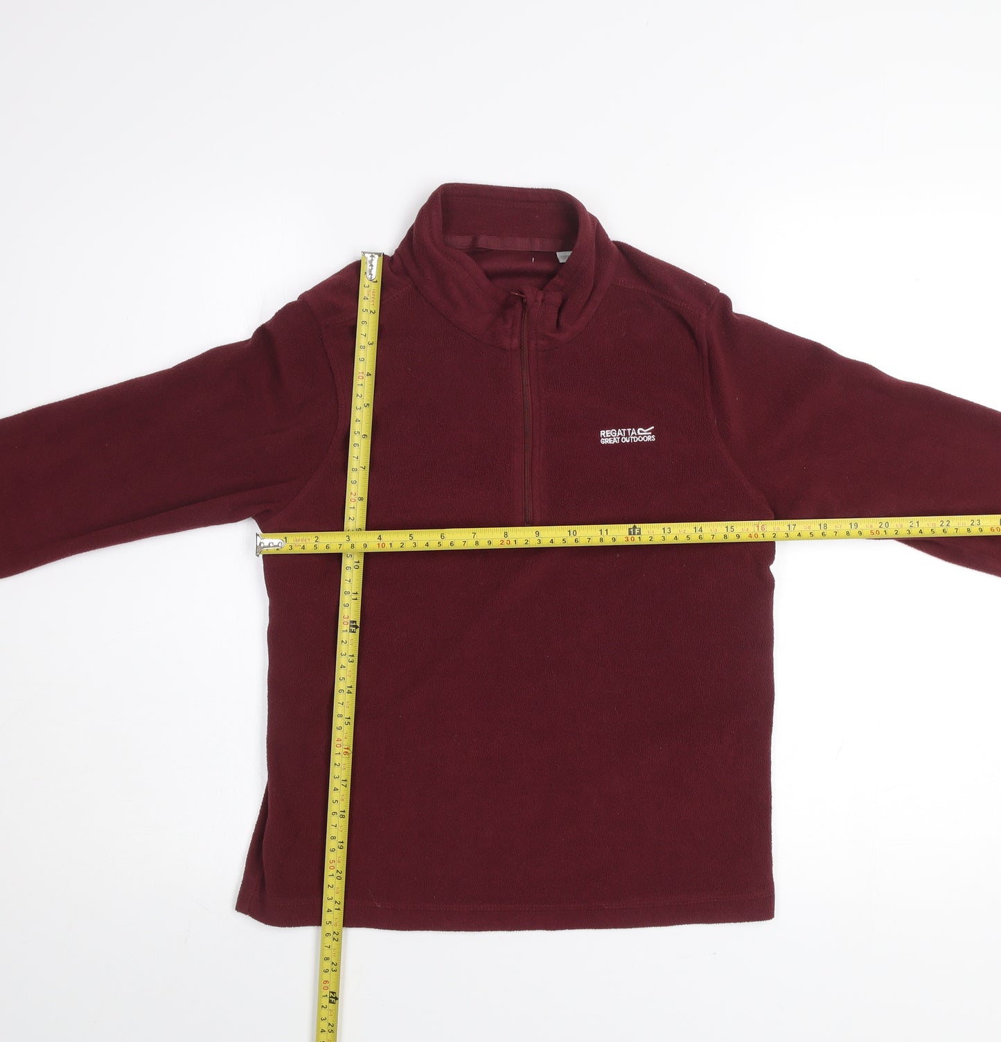 Regatta Girls Red Fleece Quarter Zip Pullover Sweatshirt 11-12 Years