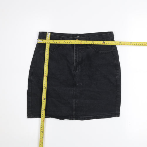 Forever 21 Women's Black Denim Short Pencil Skirt Size S