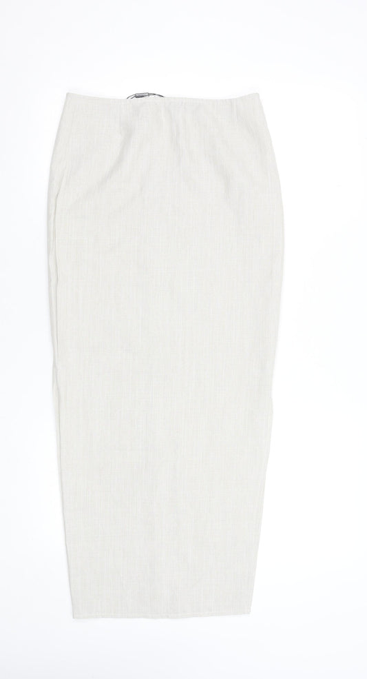 PrettyLittleThing Women's Beige Size 6 Pencil Midi Skirt