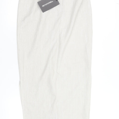 PrettyLittleThing Women's Beige Size 6 Pencil Midi Skirt