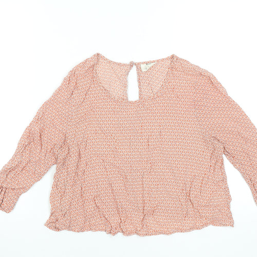 Pins and Needles Women's Orange Bohemian Rayon Blouse Size S