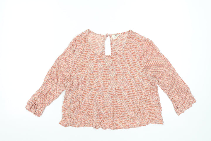 Pins and Needles Women's Orange Bohemian Rayon Blouse Size S