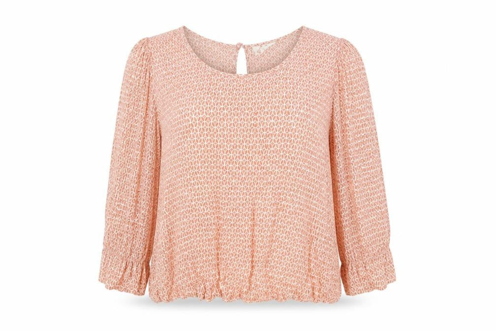 Front view of Pins & Needles Women's Orange Bohemian Rayon Blouse, size S
