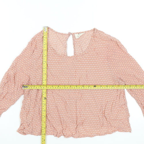 Pins and Needles Women's Orange Bohemian Rayon Blouse Size S