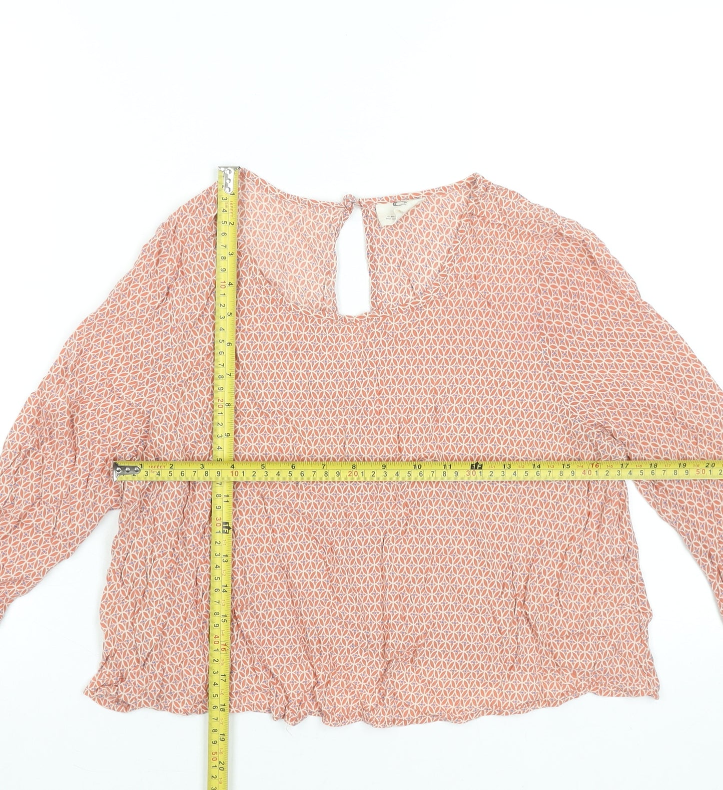 Pins and Needles Women's Orange Bohemian Rayon Blouse Size S