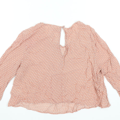 Pins and Needles Women's Orange Bohemian Rayon Blouse Size S