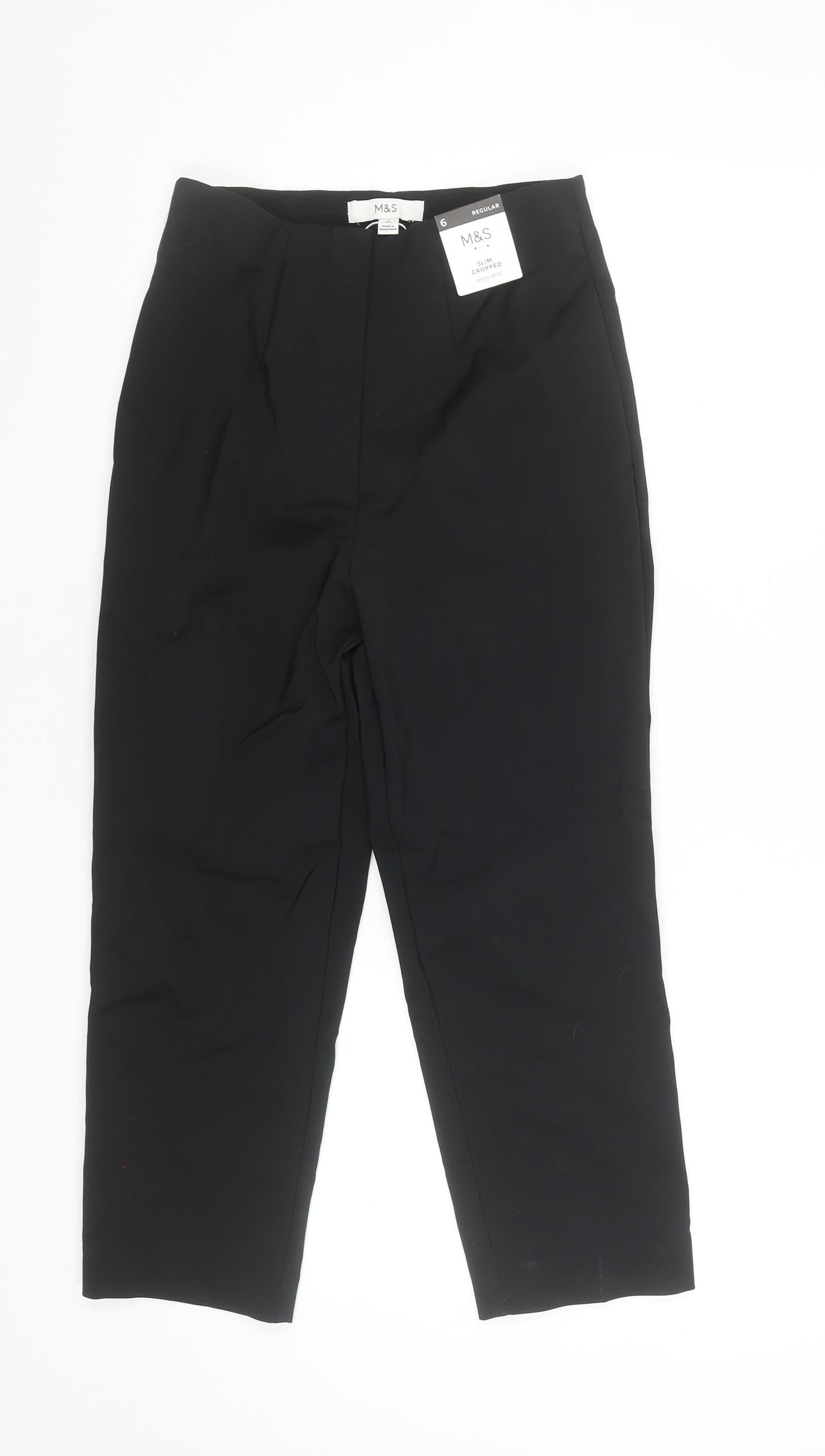 Marks and Spencer Women’s Black Slim Cropped Trousers Size 6 Regular