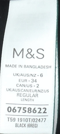 Marks and Spencer Women’s Black Slim Cropped Trousers Size 6 Regular