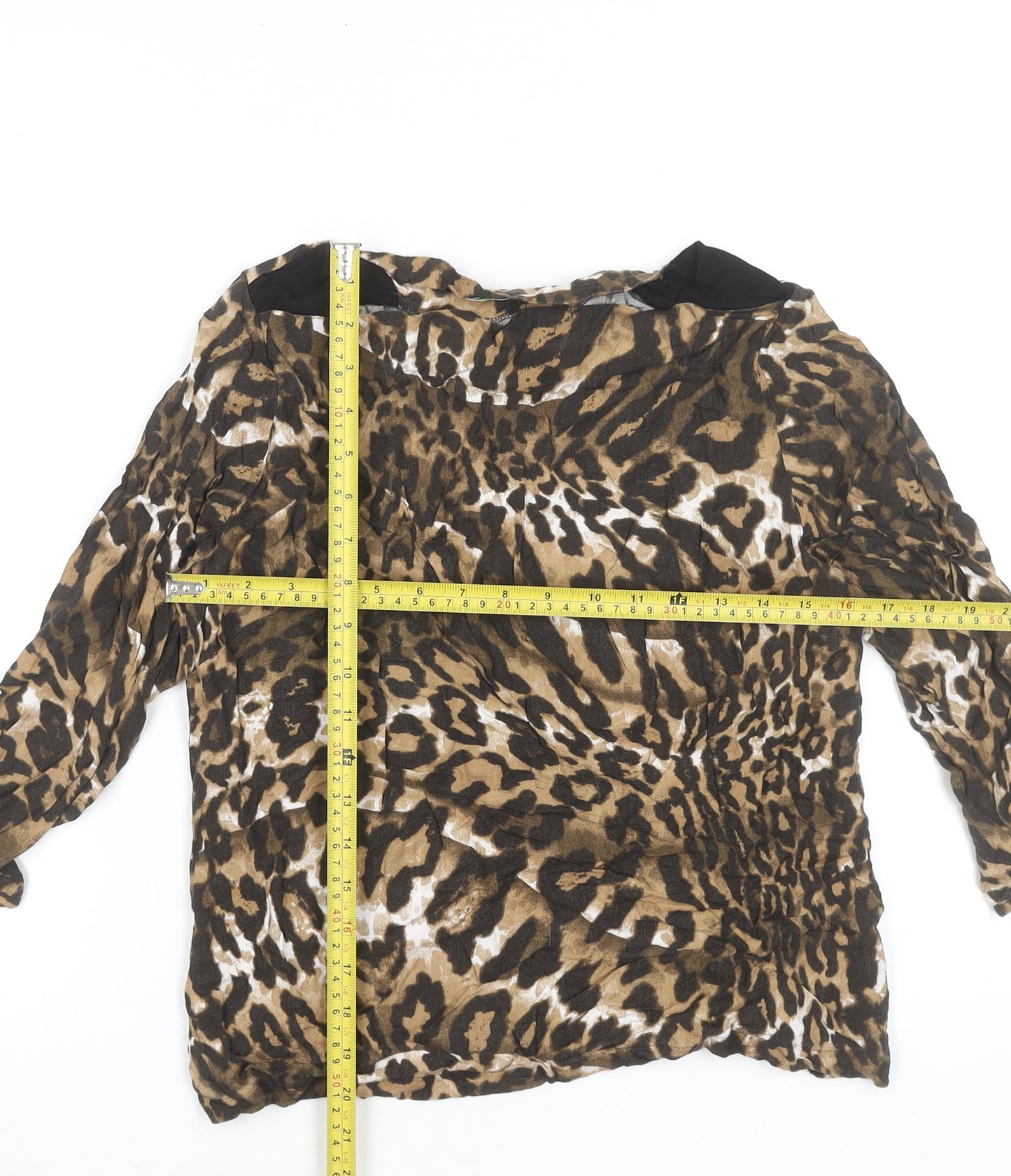 Marks and Spencer Womens Brown Animal Print Viscose Tunic Blouse UK 12