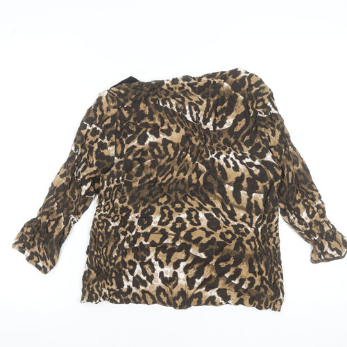 Marks and Spencer Womens Brown Animal Print Viscose Tunic Blouse UK 12