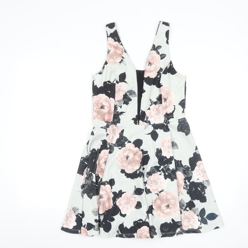 New Look Women’s Multicoloured Floral Fit & Flare Dress Size 12