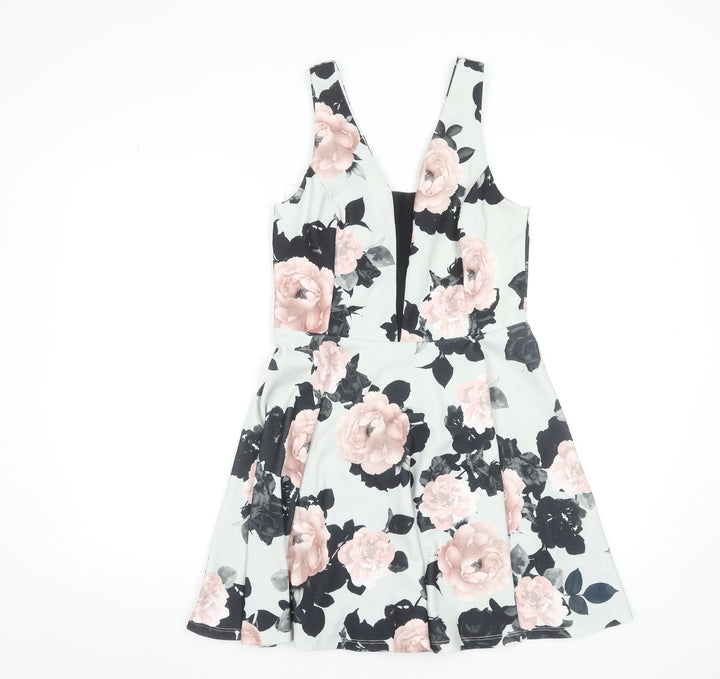 New Look Women’s Multicoloured Floral Fit & Flare Dress Size 12