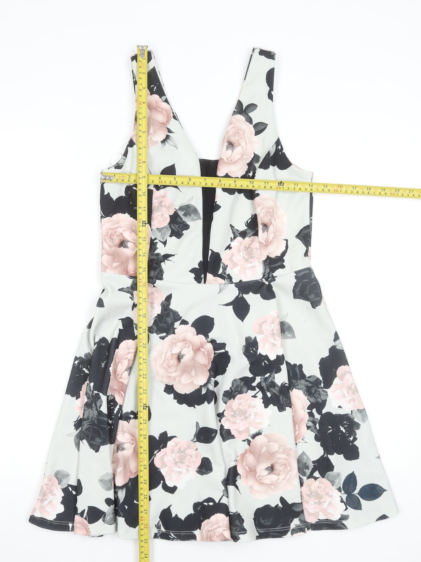 New Look Women’s Multicoloured Floral Fit & Flare Dress Size 12