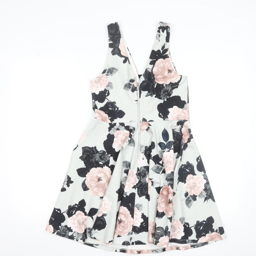 New Look Women’s Multicoloured Floral Fit & Flare Dress Size 12