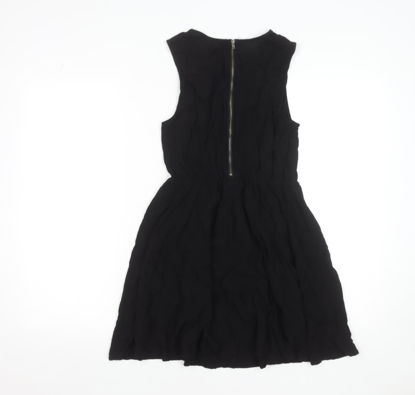 H&M Women’s Black A-Line Sleeveless Knee Length Dress Size 8