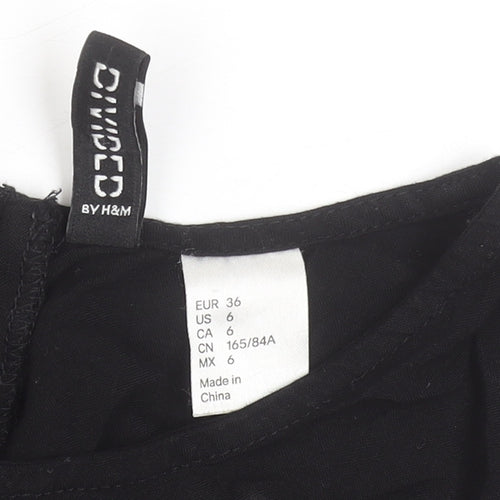 H&M Women’s Black A-Line Sleeveless Knee Length Dress Size 8