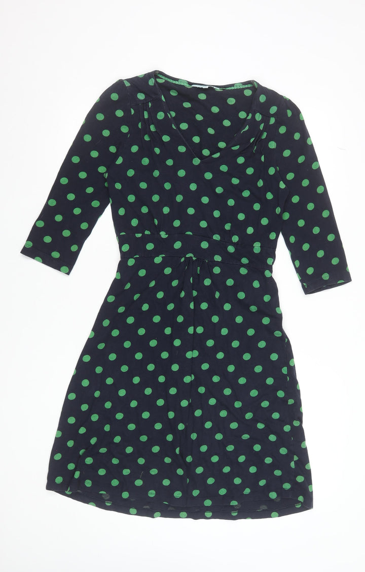 Dickins & Jones Women’s Blue Green Polka Dot Wrap Dress Size 10