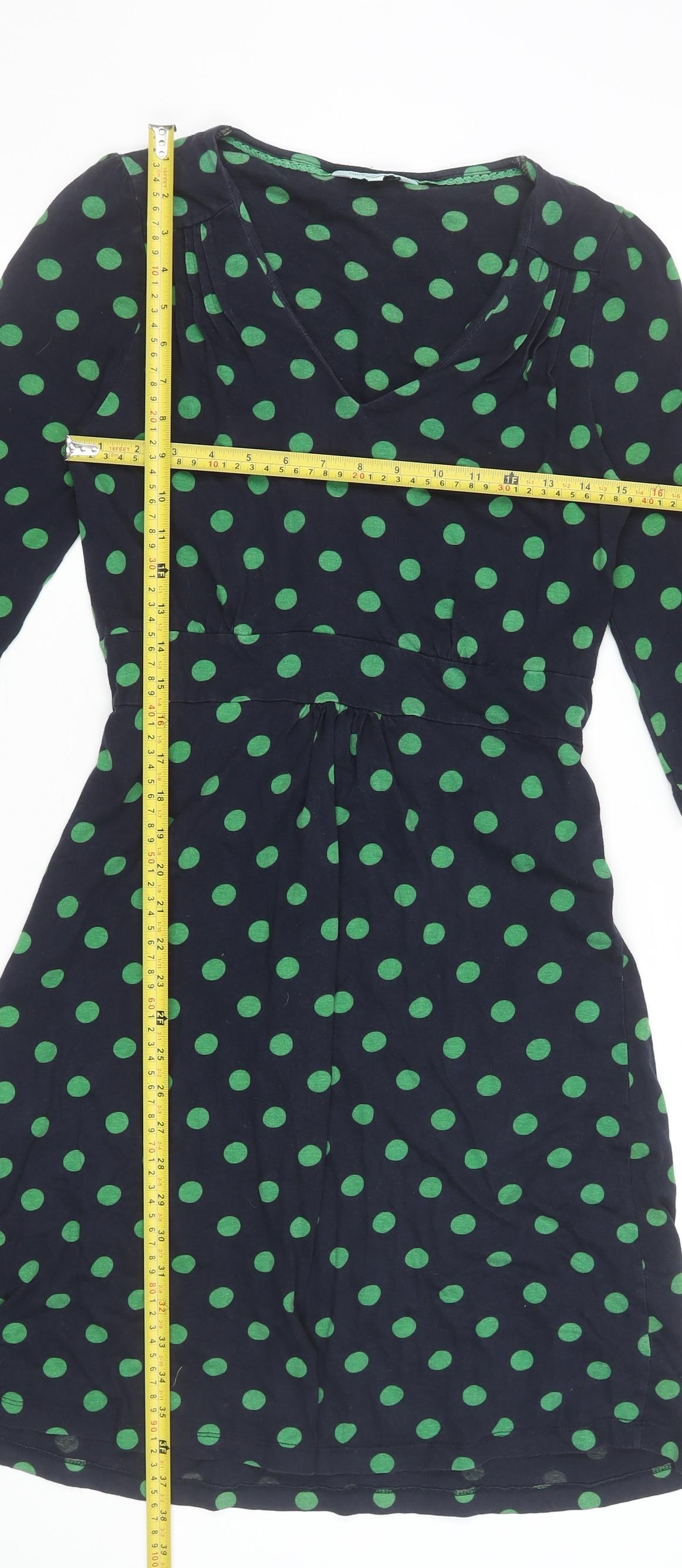 Dickins & Jones Women’s Blue Green Polka Dot Wrap Dress Size 10