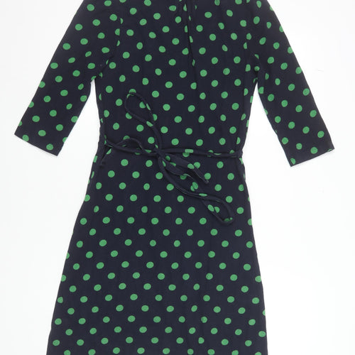Dickins & Jones Women’s Blue Green Polka Dot Wrap Dress Size 10