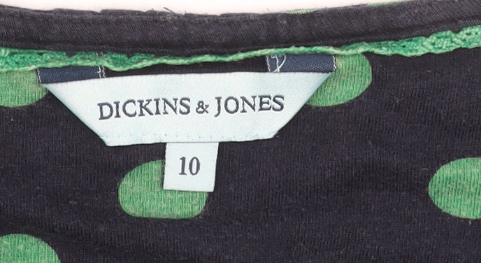 Dickins & Jones Women’s Blue Green Polka Dot Wrap Dress Size 10
