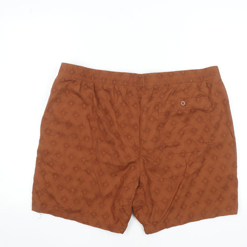 Marks and Spencer Men's Brown Chino Shorts 2XL Elastic Waist Cotton