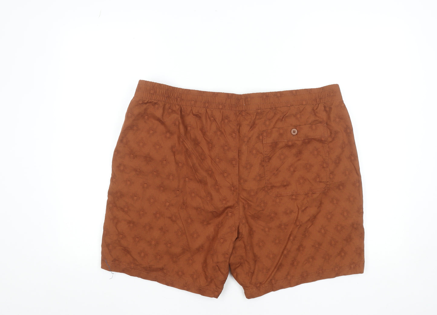Marks and Spencer Men's Brown Chino Shorts 2XL Elastic Waist Cotton