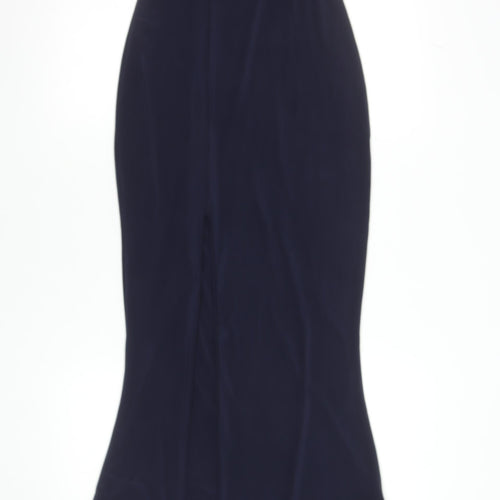 Missguided Women's Navy Blue Off Shoulder Mermaid Maxi Dress Size 10