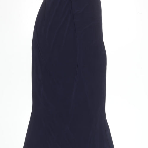 Missguided Women's Navy Blue Off Shoulder Mermaid Maxi Dress Size 10