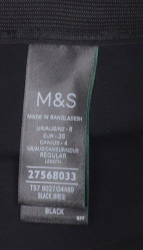 Marks and Spencer Women Black Size 8 Regular Ankle Leggings