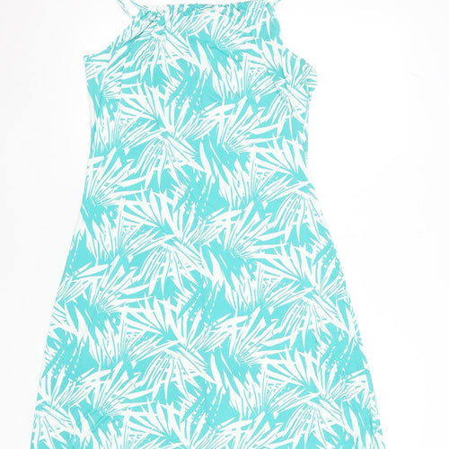Kaleidoscope Women Green Tropical Print Sleeveless Slip Dress UK 12