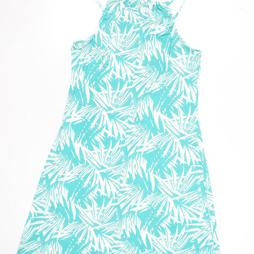 Kaleidoscope Women Green Tropical Print Sleeveless Slip Dress UK 12