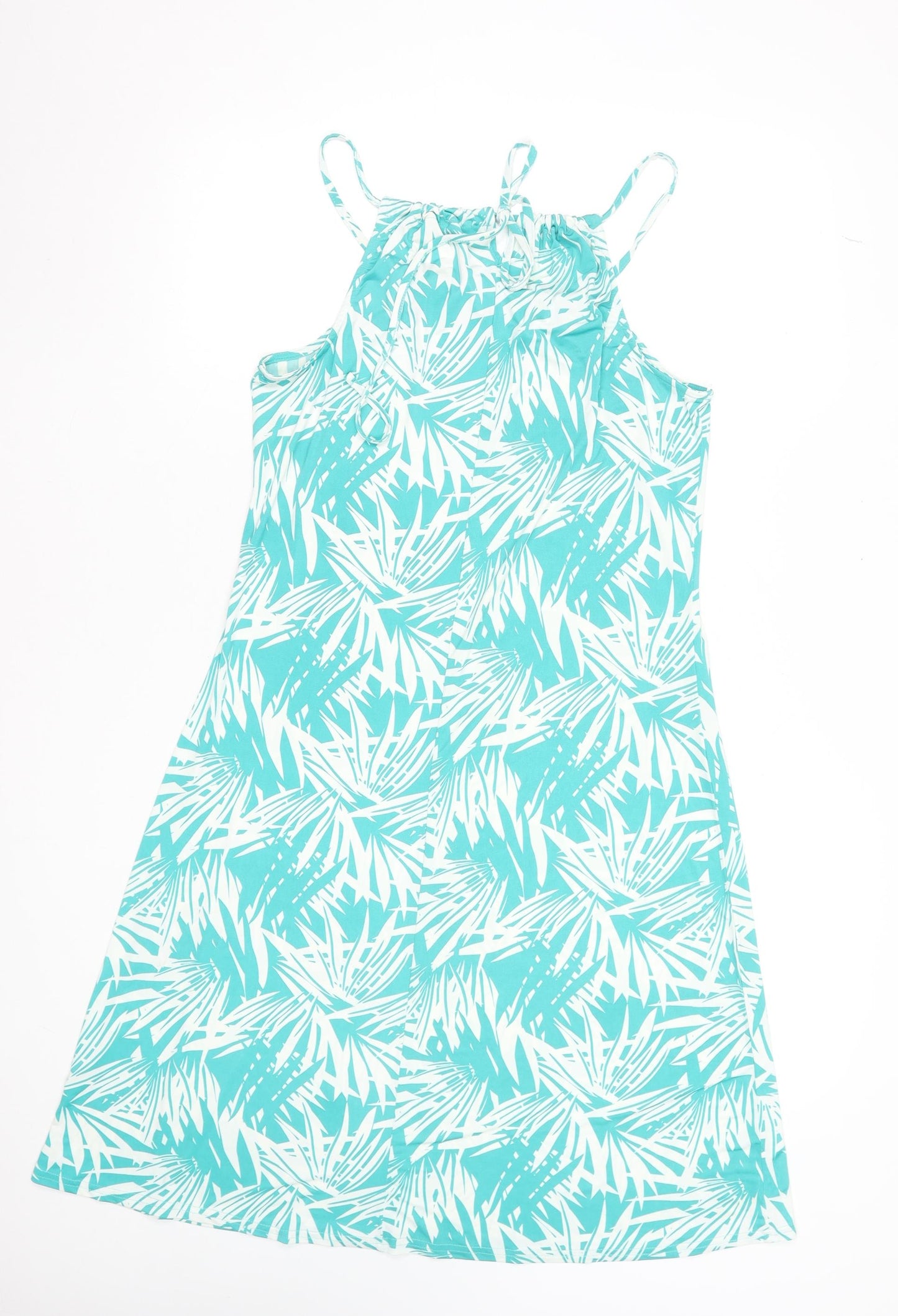 Kaleidoscope Women Green Tropical Print Sleeveless Slip Dress UK 12
