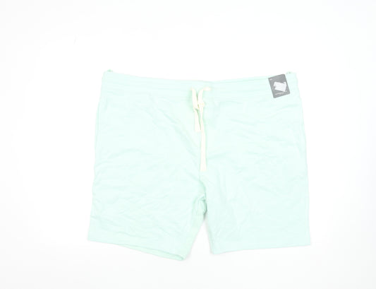 Marks and Spencer Men’s Green 3XL Sweat Shorts with Drawstring Waist