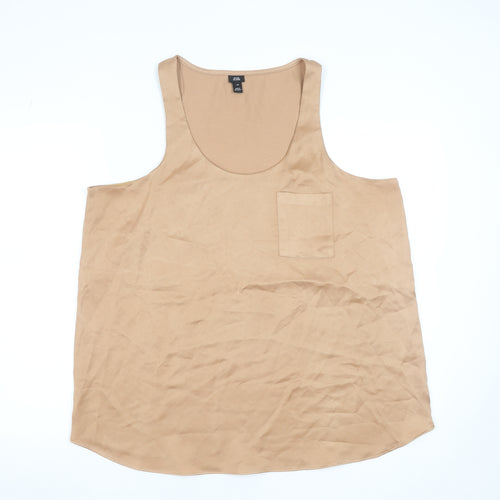 River Island Women’s Beige Polyester Sleeveless Tank Top UK 16