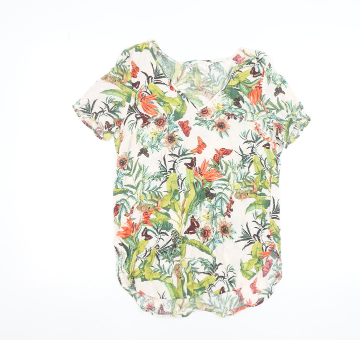 H&M Women's Multicoloured Floral Viscose Blouse Size 6