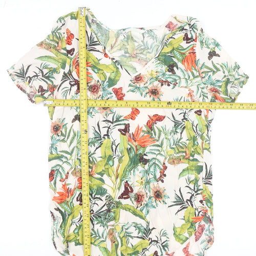 H&M Women's Multicoloured Floral Viscose Blouse Size 6