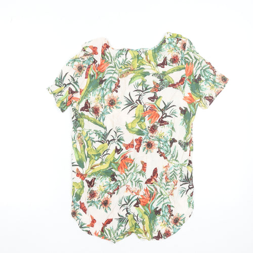 H&M Women's Multicoloured Floral Viscose Blouse Size 6