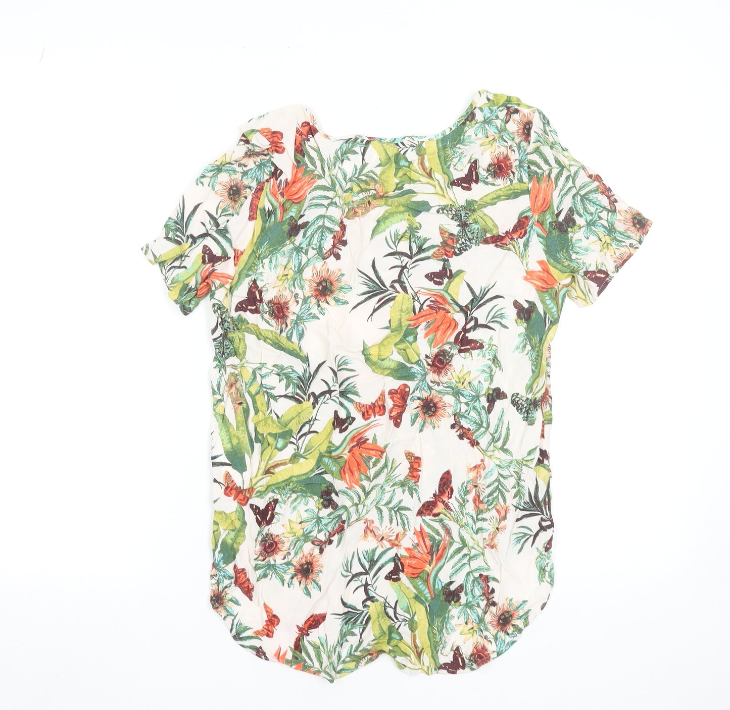 H&M Women's Multicoloured Floral Viscose Blouse Size 6