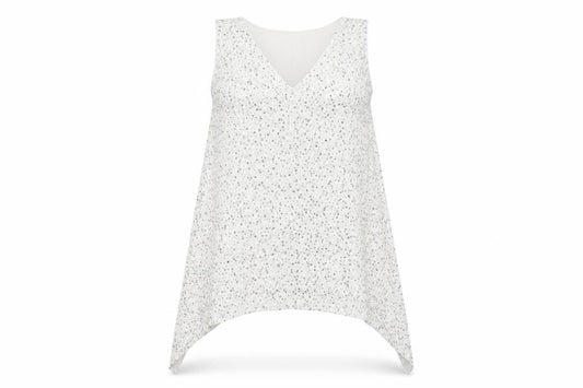 Isabella Oliver Womens White Sequin Asymmetric V-Neck Sleeveless Maternity Dress Size 4