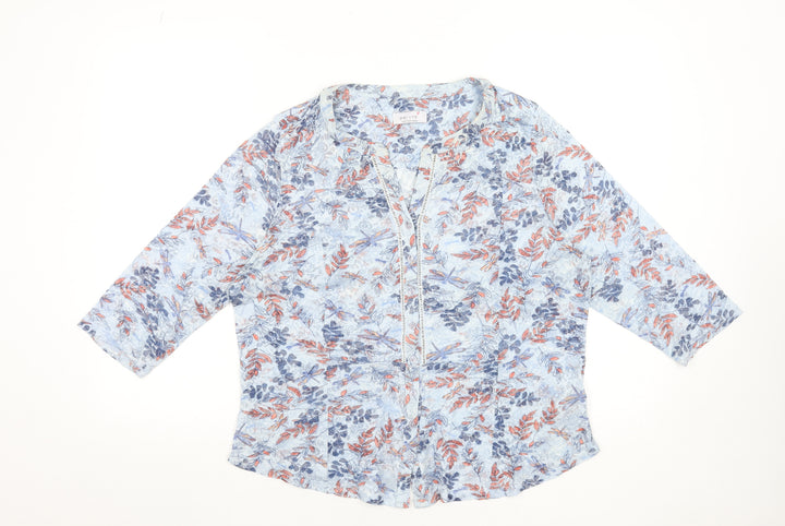 Marks and Spencer Women’s Multicoloured Floral Blouse UK 18 3/4 Sleeve Tunic