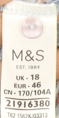 Marks and Spencer Women’s Multicoloured Floral Blouse UK 18 3/4 Sleeve Tunic