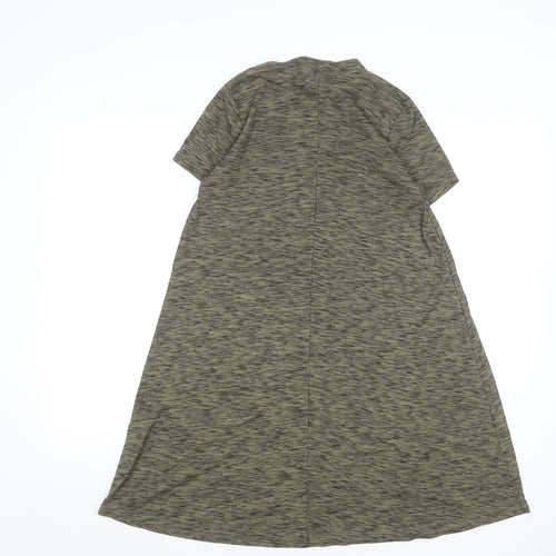 New Look Women Grey A-Line Short Sleeve High Neck Dress Size 8
