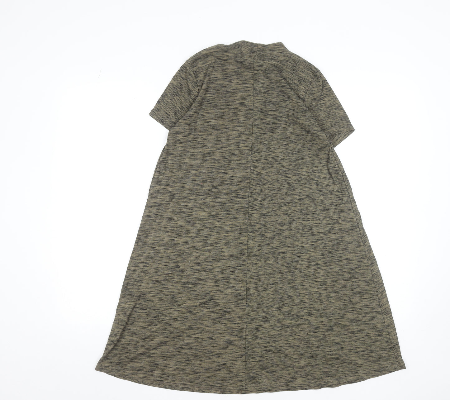 New Look Women Grey A-Line Short Sleeve High Neck Dress Size 8
