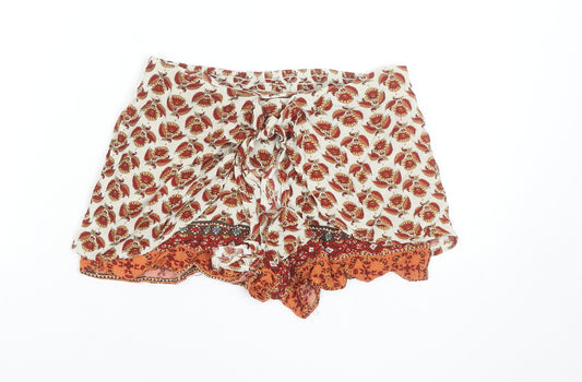 Band of Gypsies Women's Multicoloured Floral Paperbag Shorts Size S